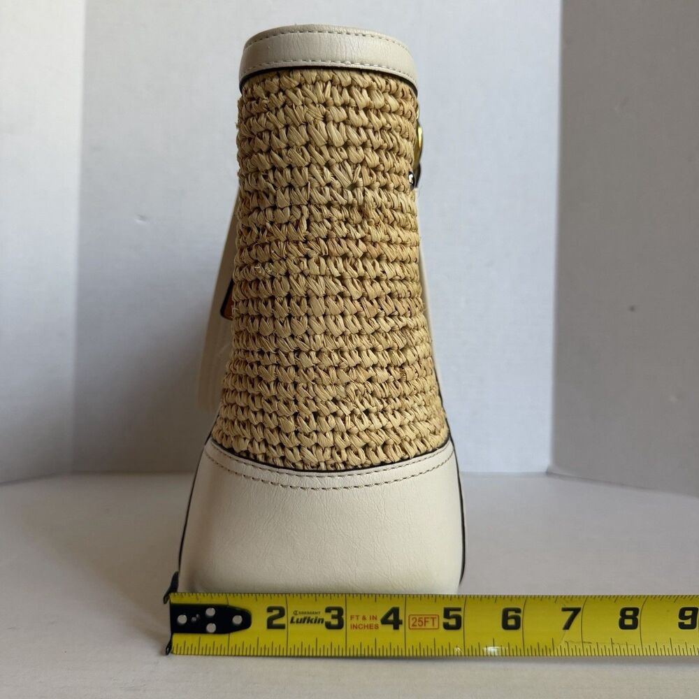 Coach Hampton Floral Applique Straw Weekend Coral White Tote Shoulder Bag 19347 - Picture 6 of 16